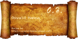 Osvald Hanna névjegykártya